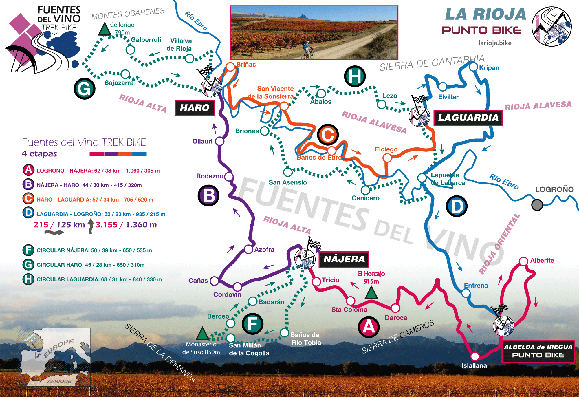 Mapa Fuentes-del-Vino-TREK-BIKE-Albelda